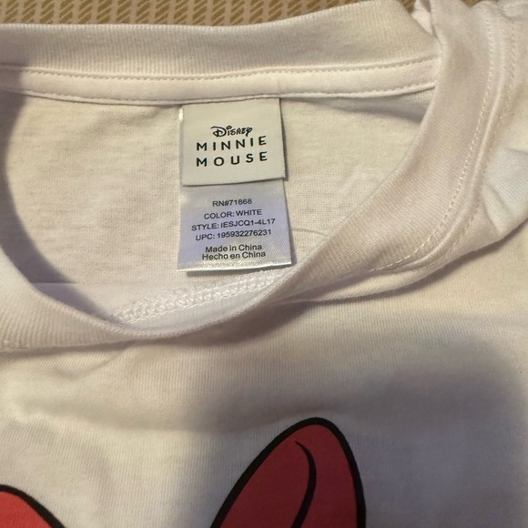 Disney Minnie Mouse Embroidered Flowers Graphic T-Shirt - Picture 4 of 4